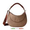 Borbonese Hobo Horseback Medium Beige/Tobacco 924860AT9995