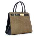 Borbonese Borsa a mano Out Of Office Medium OP Naturale/Nero924641AI4311