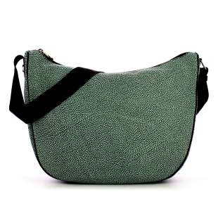 Borbonese Luna Bag Medium Oplà Verde Smeraldo/Nero 963783695I15