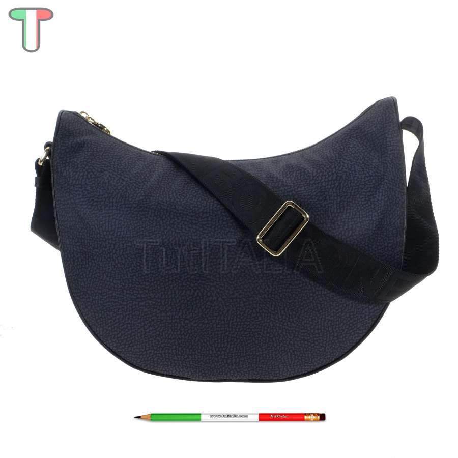 Borbonese Luna Middle Hobo Di Nylon Riciclato Nero 934411I15 100